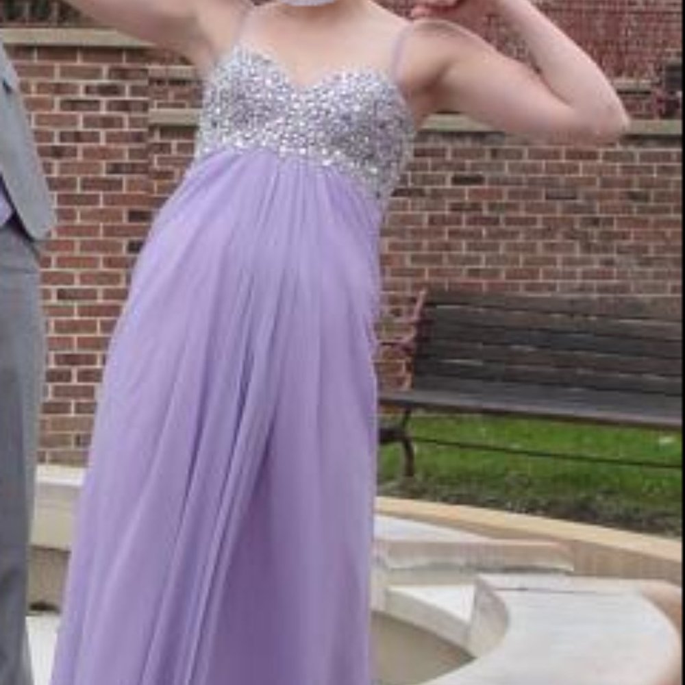 Lavender / Light Purple Floor Length Prom Dress